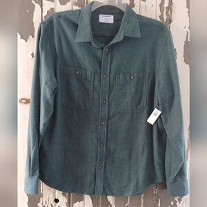NWT 39.99 XL  100% Brushed Cotton Full Button Front Shirt